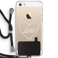 CaseCompany Best heart pastel: iPhone 5 / 5S / SE Transparant Hoesje met koord