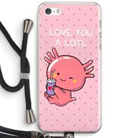 CaseCompany Love You A Lotl: iPhone 5 / 5S / SE Transparant Hoesje met koord