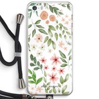CaseCompany Botanical sweet flower heaven: iPhone 5 / 5S / SE Transparant Hoesje met koord
