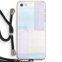 CaseCompany Square pastel: iPhone 5 / 5S / SE Transparant Hoesje met koord