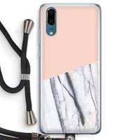 CaseCompany A touch of peach: Huawei P20 Transparant Hoesje met koord