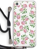 CaseCompany Kleine roosjes: iPhone 5 / 5S / SE Transparant Hoesje met koord
