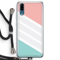 CaseCompany Strepen pastel: Huawei P20 Transparant Hoesje met koord