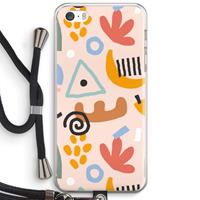 CaseCompany Abstract: iPhone 5 / 5S / SE Transparant Hoesje met koord