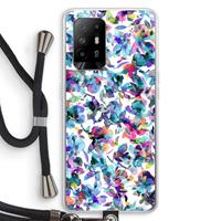 CaseCompany Hibiscus Flowers: Oppo A94 5G Transparant Hoesje met koord