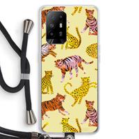 CaseCompany Cute Tigers and Leopards: Oppo A94 5G Transparant Hoesje met koord