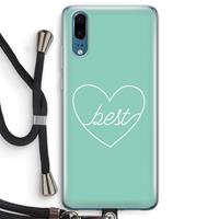 CaseCompany Best heart pastel: Huawei P20 Transparant Hoesje met koord