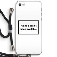 CaseCompany Alone: iPhone 5 / 5S / SE Transparant Hoesje met koord