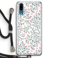 CaseCompany Sierlijke bloemen: Huawei P20 Transparant Hoesje met koord