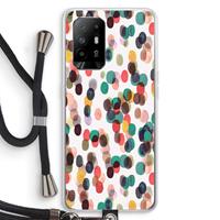CaseCompany Tropical Dots: Oppo A94 5G Transparant Hoesje met koord