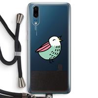 CaseCompany Birdy: Huawei P20 Transparant Hoesje met koord