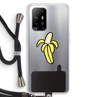 CaseCompany Banana: Oppo A94 5G Transparant Hoesje met koord