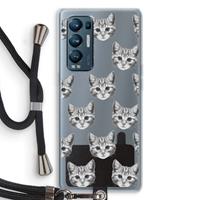 CaseCompany Kitten: Oppo Find X3 Neo Transparant Hoesje met koord