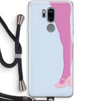 CaseCompany Pink panty: LG G7 Thinq Transparant Hoesje met koord