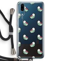 CaseCompany Vogeltjes: Huawei P20 Transparant Hoesje met koord