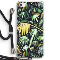 CaseCompany Tropical Palms Dark: iPhone 5 / 5S / SE Transparant Hoesje met koord