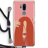 CaseCompany Woke up like this: LG G7 Thinq Transparant Hoesje met koord