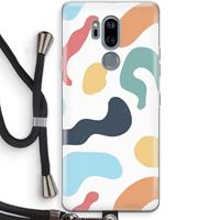 CaseCompany Memphis Shapes Blue: LG G7 Thinq Transparant Hoesje met koord