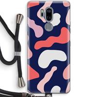 CaseCompany Memphis Shapes Pink: LG G7 Thinq Transparant Hoesje met koord