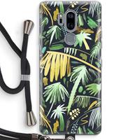 CaseCompany Tropical Palms Dark: LG G7 Thinq Transparant Hoesje met koord