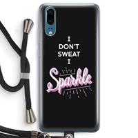 CaseCompany Sparkle quote: Huawei P20 Transparant Hoesje met koord