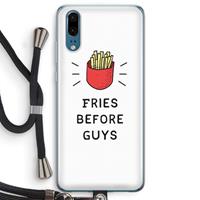 CaseCompany Fries before guys: Huawei P20 Transparant Hoesje met koord