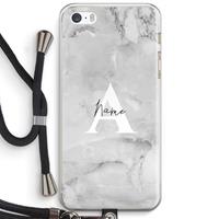 CaseCompany Ivory Marble: iPhone 5 / 5S / SE Transparant Hoesje met koord
