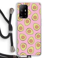 CaseCompany Dancing avocados: Oppo A94 5G Transparant Hoesje met koord