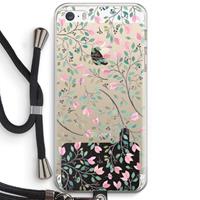 CaseCompany Sierlijke bloemen: iPhone 5 / 5S / SE Transparant Hoesje met koord