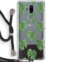 CaseCompany Monstera leaves: LG G7 Thinq Transparant Hoesje met koord