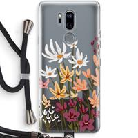 CaseCompany Painted wildflowers: LG G7 Thinq Transparant Hoesje met koord