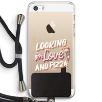 CaseCompany Pizza is the answer: iPhone 5 / 5S / SE Transparant Hoesje met koord