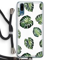 CaseCompany Tropische bladeren: Huawei P20 Transparant Hoesje met koord