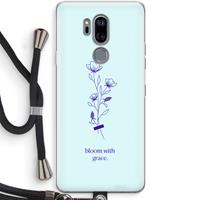CaseCompany Bloom with grace: LG G7 Thinq Transparant Hoesje met koord