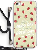 CaseCompany Don't forget to have a great day: iPhone 5 / 5S / SE Transparant Hoesje met koord