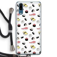 CaseCompany Sushi time: Huawei P20 Transparant Hoesje met koord