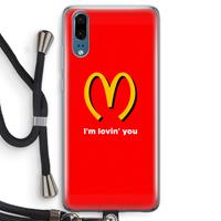 CaseCompany I'm lovin' you: Huawei P20 Transparant Hoesje met koord