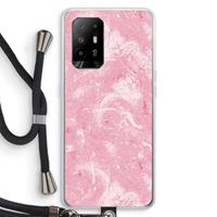 CaseCompany Abstract Painting Pink: Oppo A94 5G Transparant Hoesje met koord