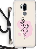 CaseCompany Roses are red: LG G7 Thinq Transparant Hoesje met koord
