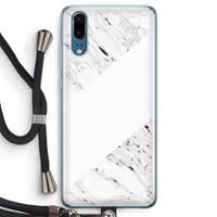 CaseCompany Biggest stripe: Huawei P20 Transparant Hoesje met koord