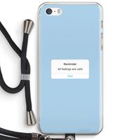 CaseCompany Reminder: iPhone 5 / 5S / SE Transparant Hoesje met koord