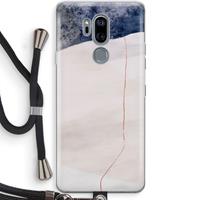 CaseCompany Stone White: LG G7 Thinq Transparant Hoesje met koord