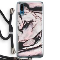 CaseCompany Roze stroom: Huawei P20 Transparant Hoesje met koord