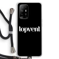 CaseCompany Topvent Zwart: Oppo A94 5G Transparant Hoesje met koord