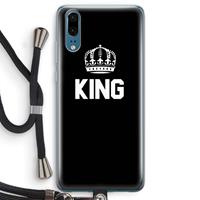 CaseCompany King zwart: Huawei P20 Transparant Hoesje met koord