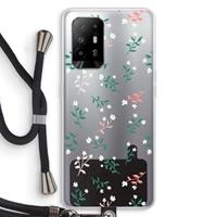 CaseCompany Small white flowers: Oppo A94 5G Transparant Hoesje met koord