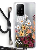 CaseCompany Painted wildflowers: Oppo A94 5G Transparant Hoesje met koord