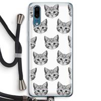 CaseCompany Kitten: Huawei P20 Transparant Hoesje met koord