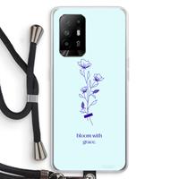 CaseCompany Bloom with grace: Oppo A94 5G Transparant Hoesje met koord