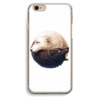 CaseCompany Yin Yang Wolves: iPhone 6 / 6S Transparant Hoesje